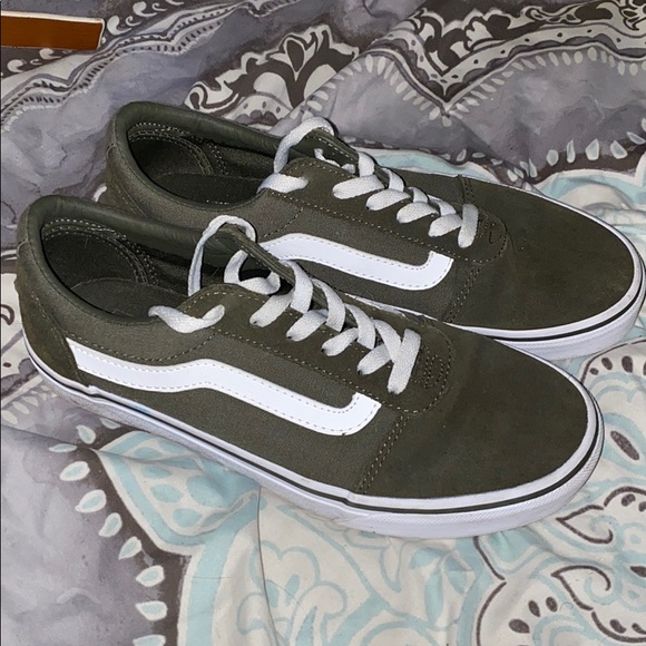 olive green old skool vans